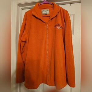 Orange Virginia Tech Hokies Full-zip Fleece Jacket. Size:M.